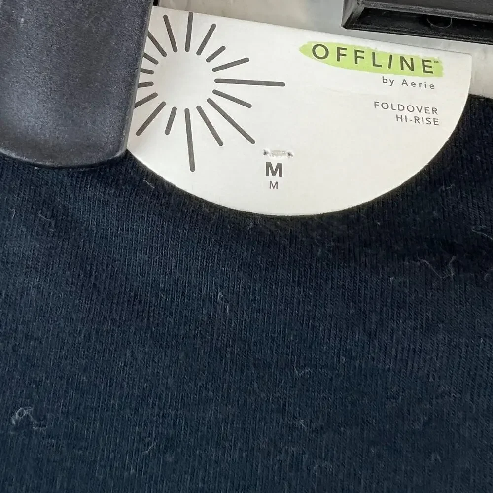 NWT Offline by Aerie Black OG Foldover Super Flare High Rise Yoga Pants Medium